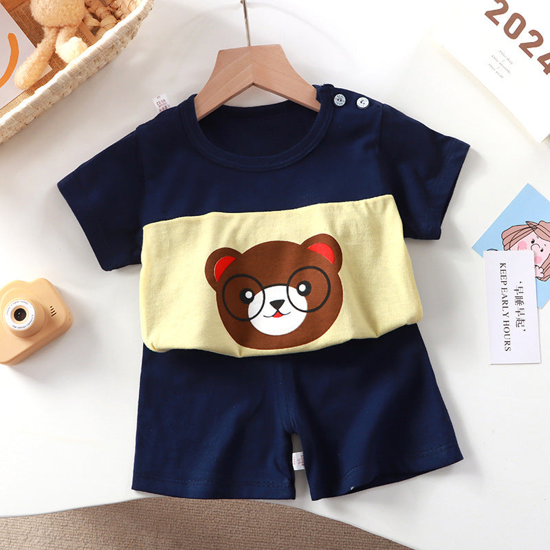 Children's Cotton Short Sleeve Two-Piece Set