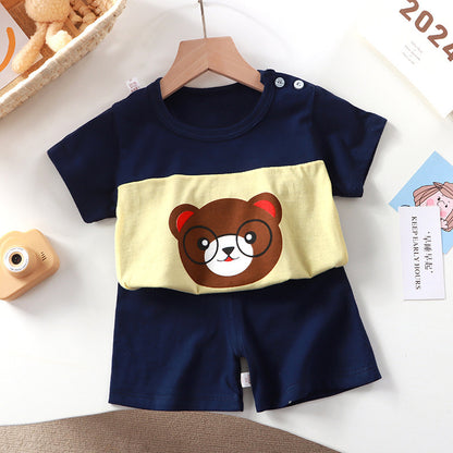 Children's Cotton Short Sleeve Two-Piece Set