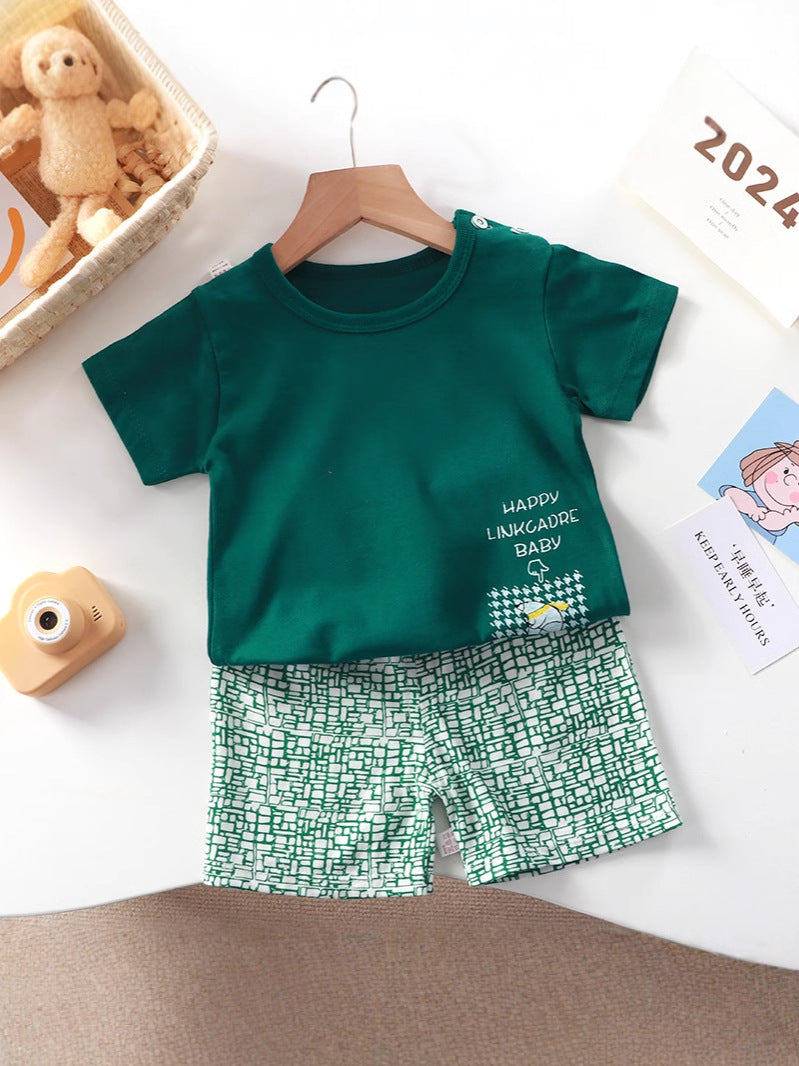 Children's Cotton Short Sleeve Two-Piece Set