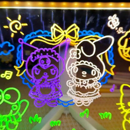 Children's DIY Plug-in Luminous Drawing Board with Stand and Brushes