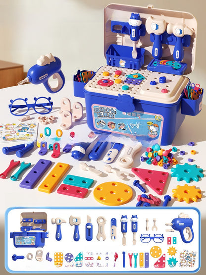 Children's Educational Toolbox Set with Electric Drill