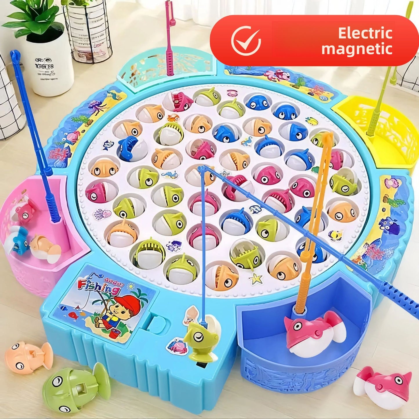 Children's electric fishing toy