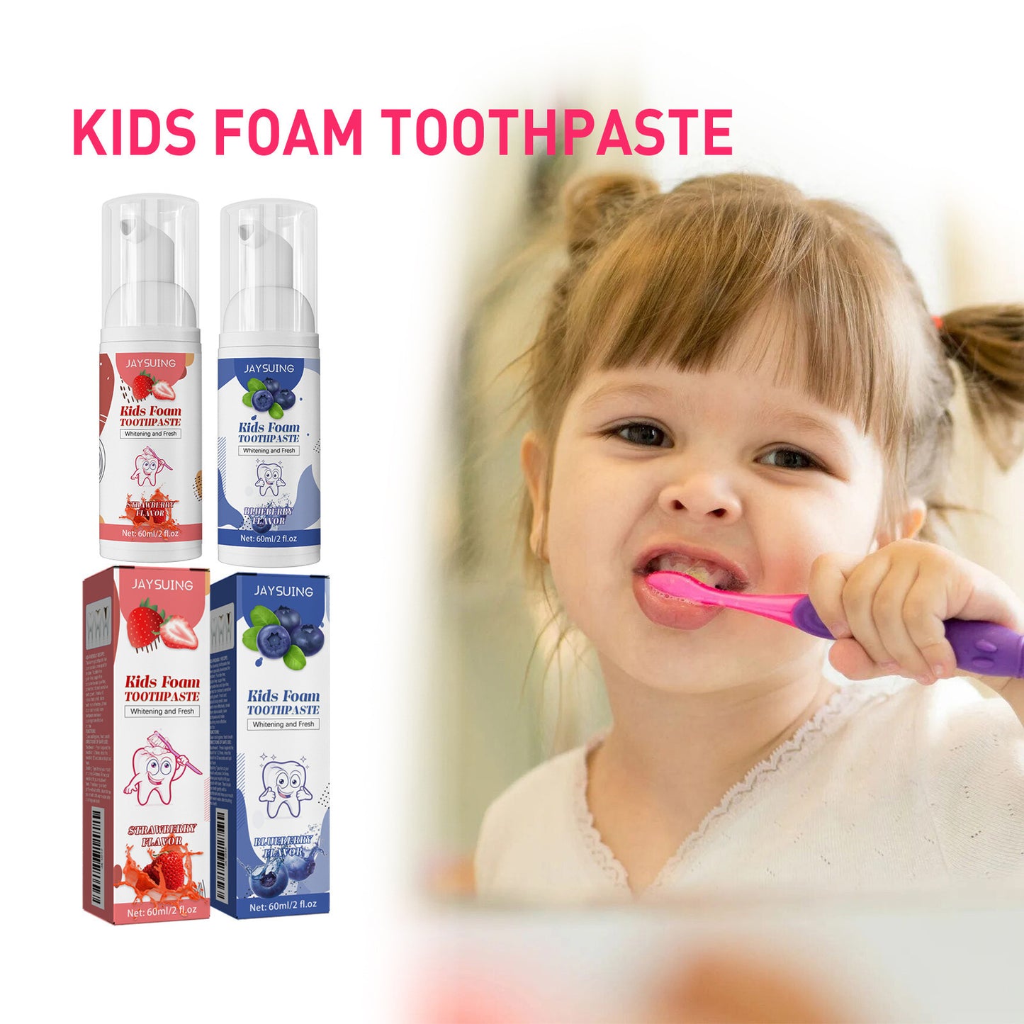 Children's foam toothpaste