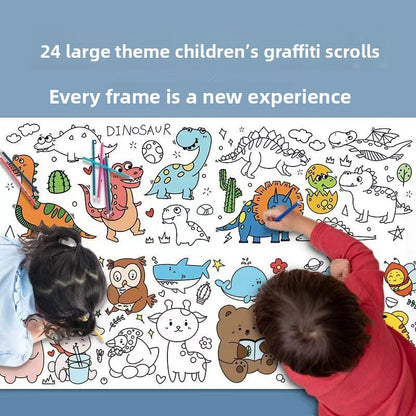 Children's Graffiti Scroll Paper with Crayons