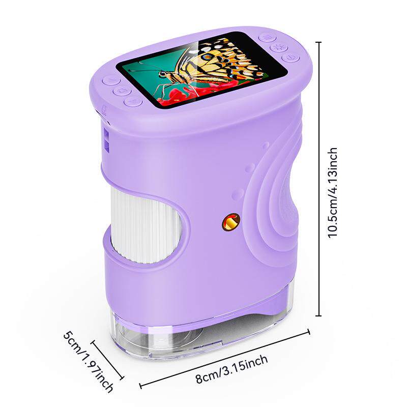Children's Handheld Digital Microscope 2inch Screen High-Definition Portable Magnifier for Teaching Observation