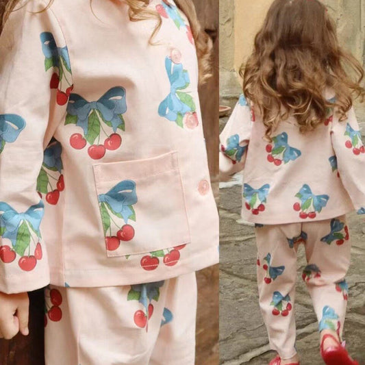 Children's Heart Print Denim Outfit