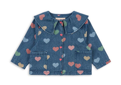 Children's Heart Print Denim Outfit