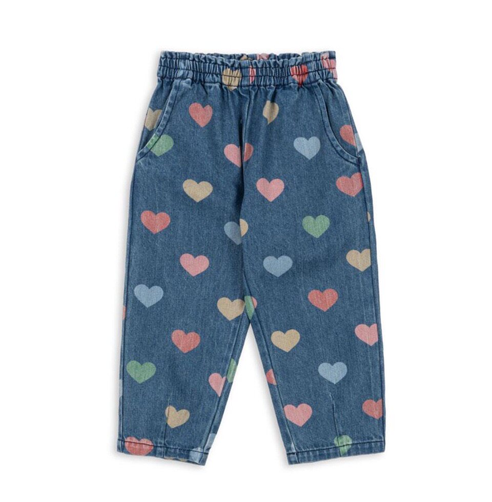 Children's Heart Print Denim Outfit