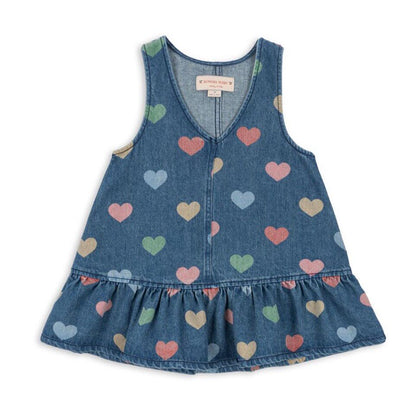 Children's Heart Print Denim Outfit