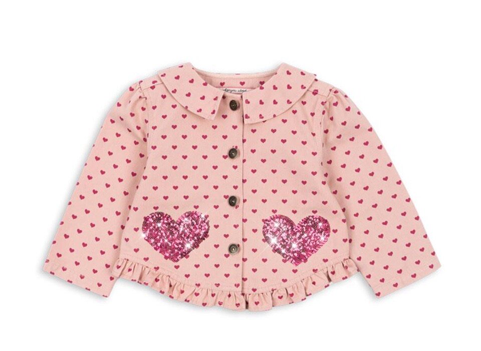 Children's Heart Print Denim Outfit