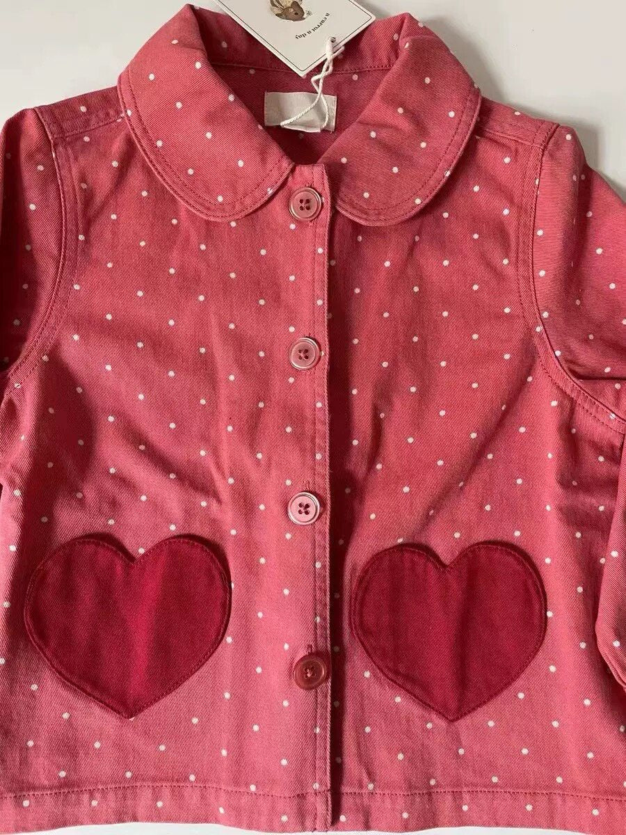 Children's Heart Print Denim Outfit