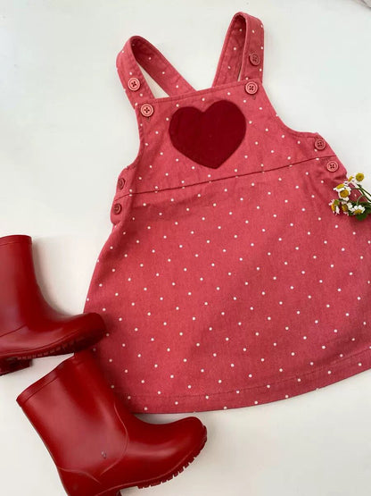 Children's Heart Print Denim Outfit