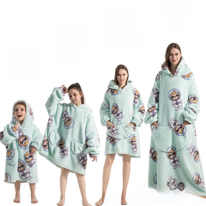 Children's Hooded Coral Velvet Pajamas