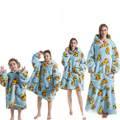 Children's Hooded Coral Velvet Pajamas