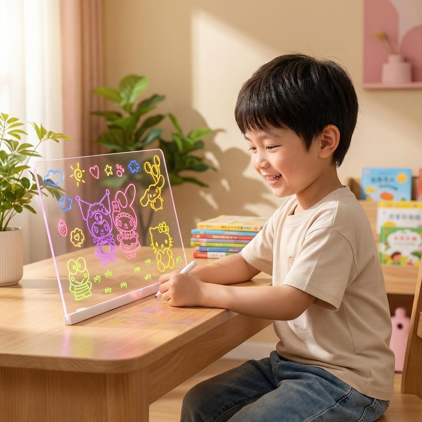 Children's illuminated acrylic drawing board