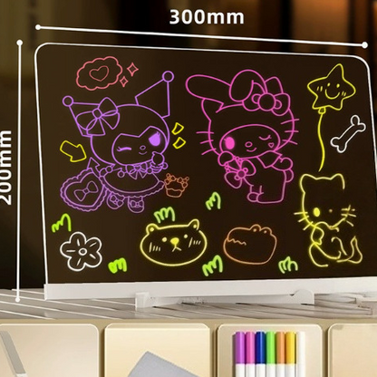 Children's illuminated acrylic drawing board