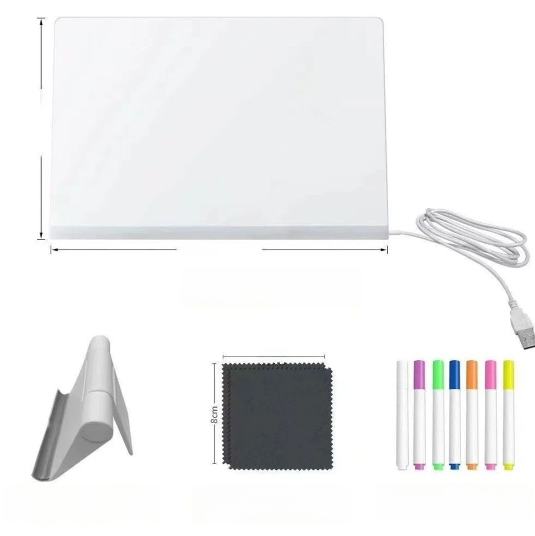 Children's illuminated acrylic drawing board