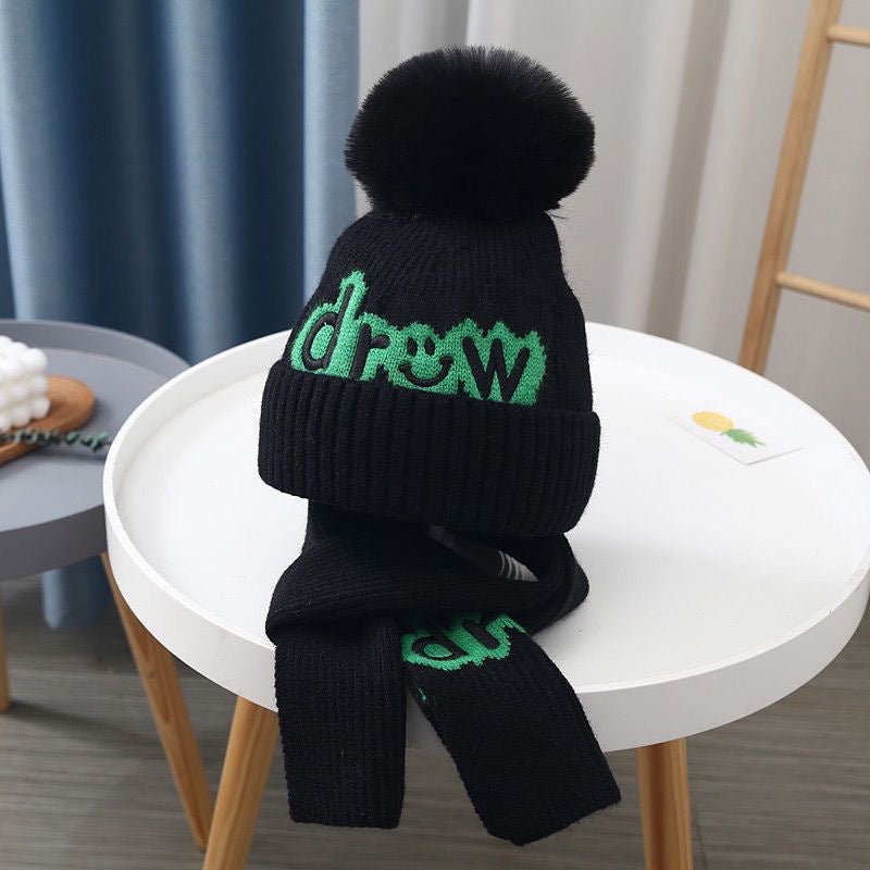 Children's Knitted Winter Hat and Scarf Set