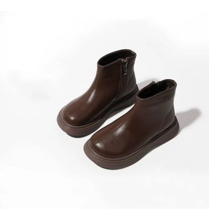 Children's Leather Boots with Fleece Lining