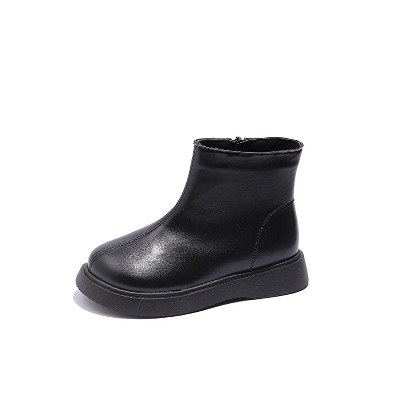 Children's Leather Boots with Fleece Lining