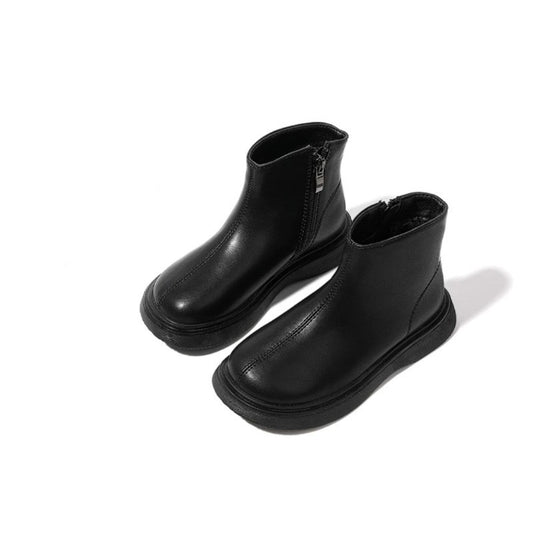 Children's Leather Boots with Fleece Lining