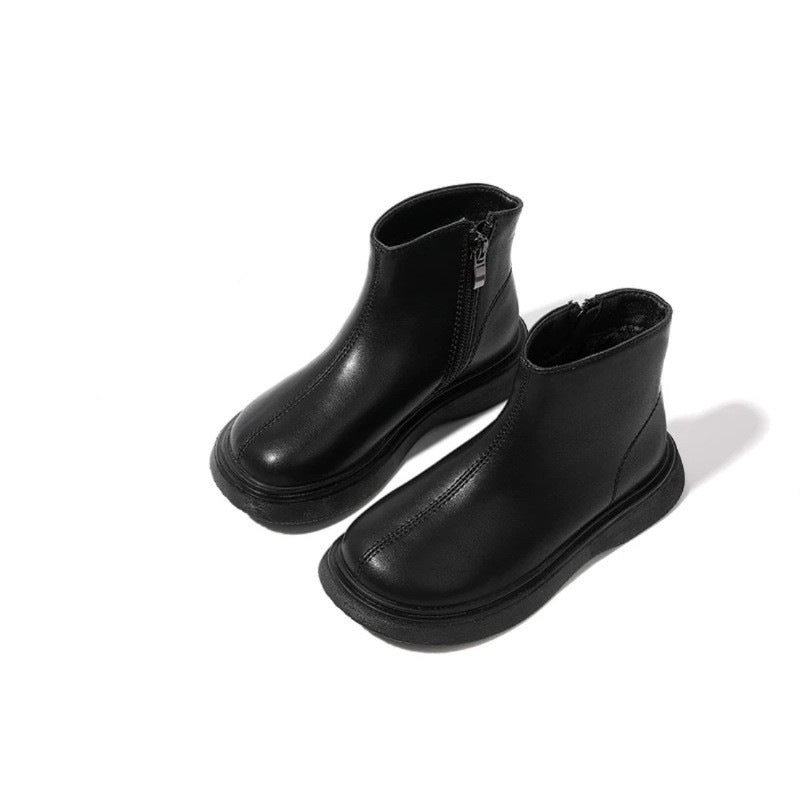 Children's Leather Boots with Fleece Lining