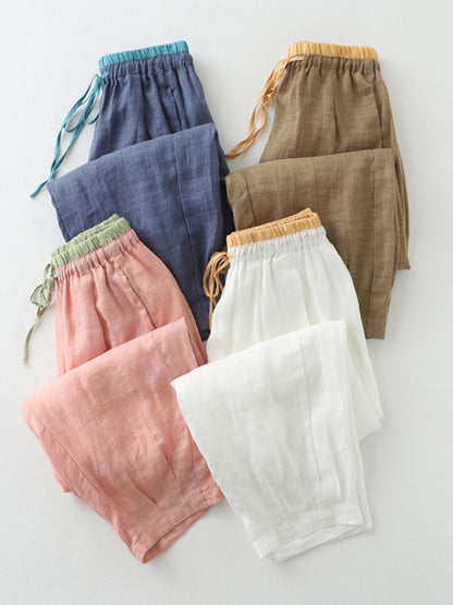 Children's Linen Blend Cropped Harem Pants