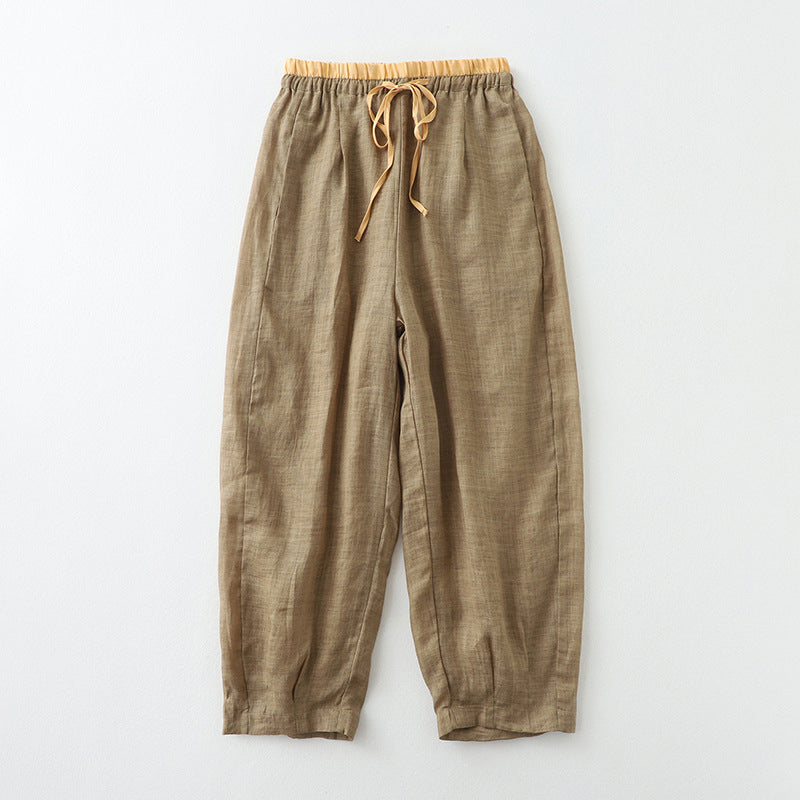 Children's Linen Blend Cropped Harem Pants
