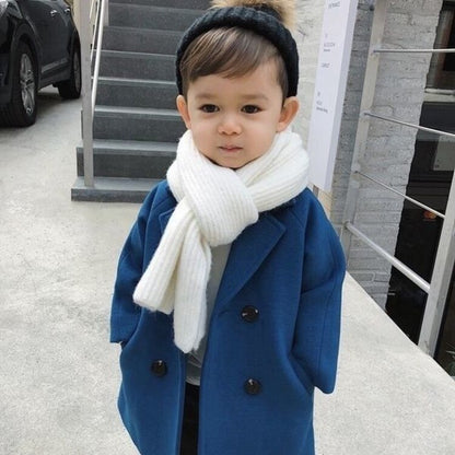 Children's long woolen overcoat