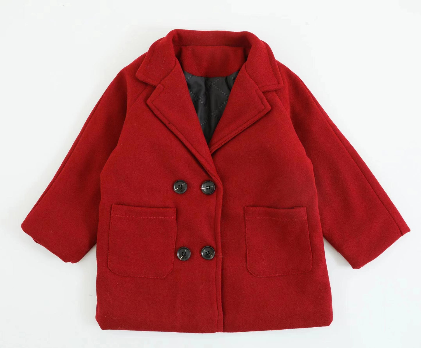 Children's long woolen overcoat