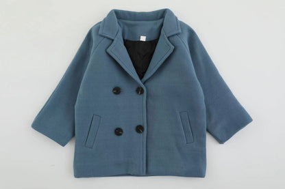 Children's long woolen overcoat