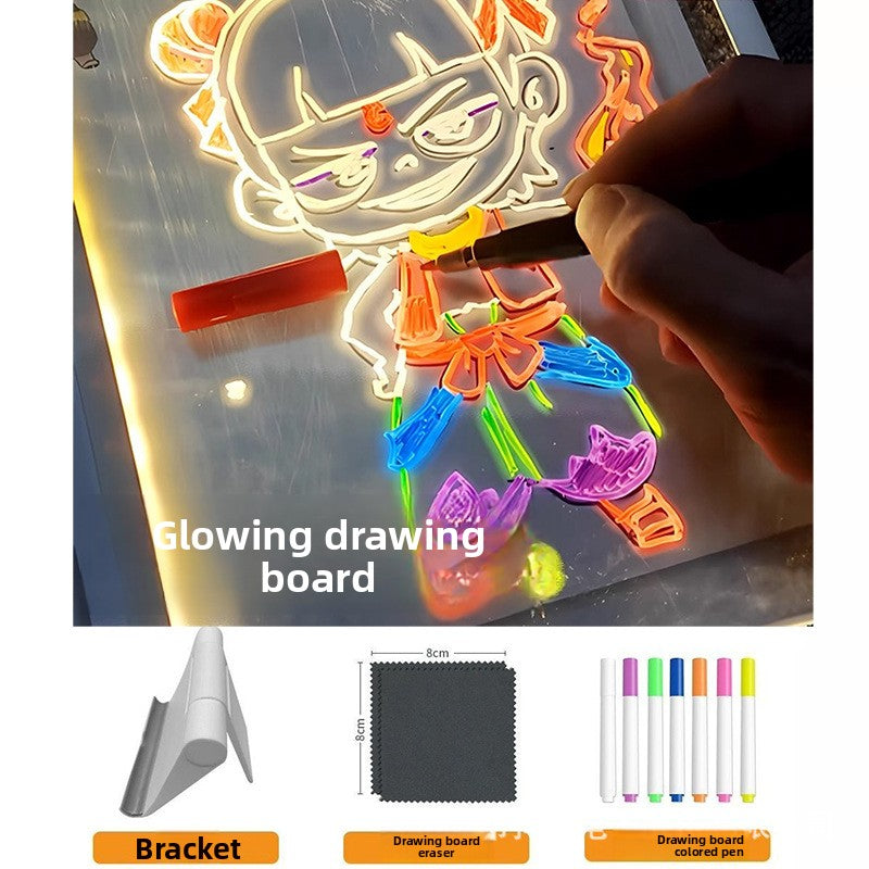 Children's Luminous Drawing Board DIY Erasable Transparent Acrylic Educational Education Exercise Thinking Kidsren's Painting Toys