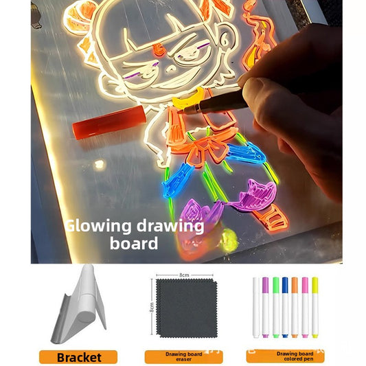 Children's Luminous Drawing Board DIY Erasable Transparent Acrylic Educational Education Exercise Thinking Kidsren's Painting Toys