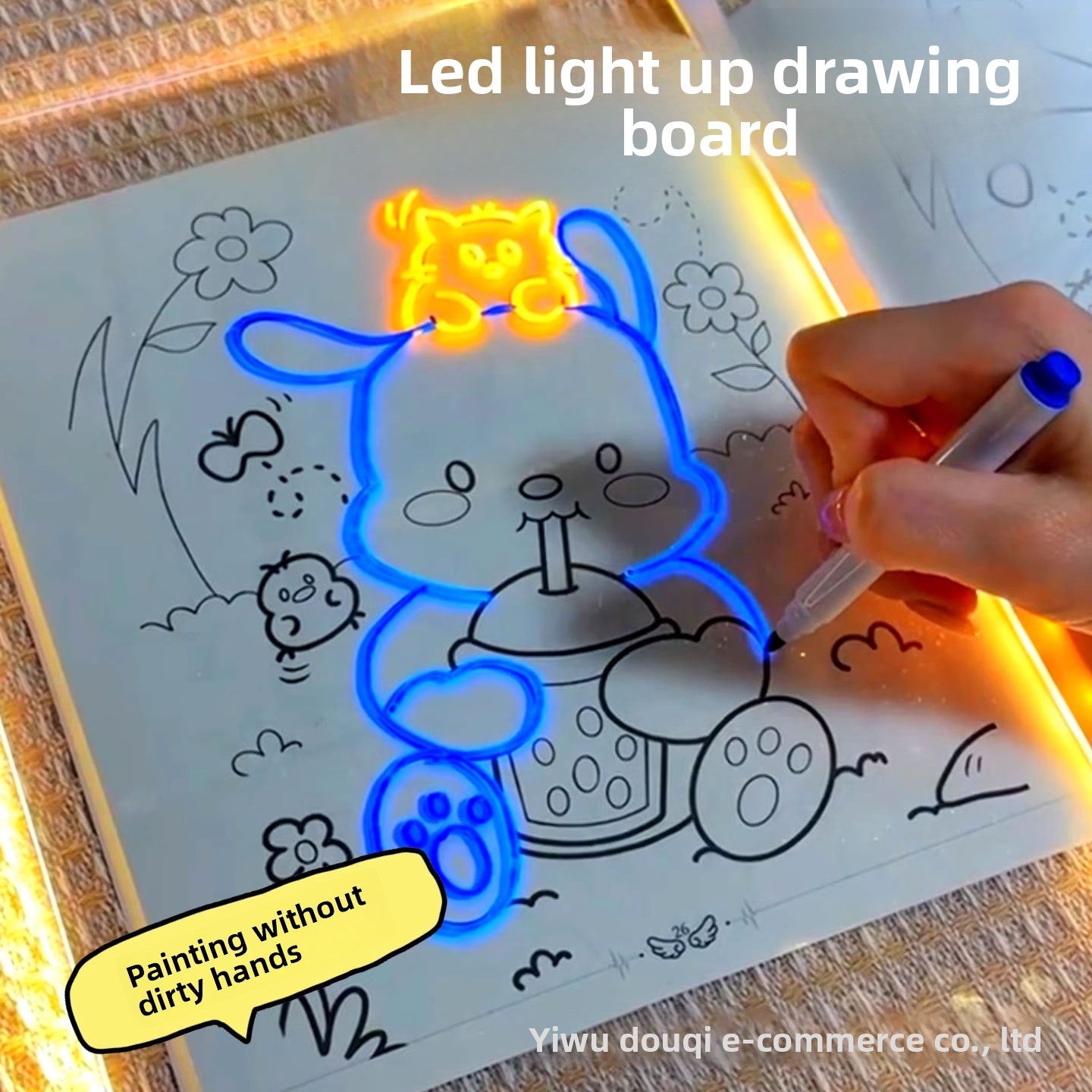 Children's Luminous Drawing Board DIY Erasable Transparent Acrylic Educational Education Exercise Thinking Kidsren's Painting Toys