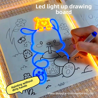 Children's Luminous Drawing Board DIY Erasable Transparent Acrylic Educational Education Exercise Thinking Kidsren's Painting Toys