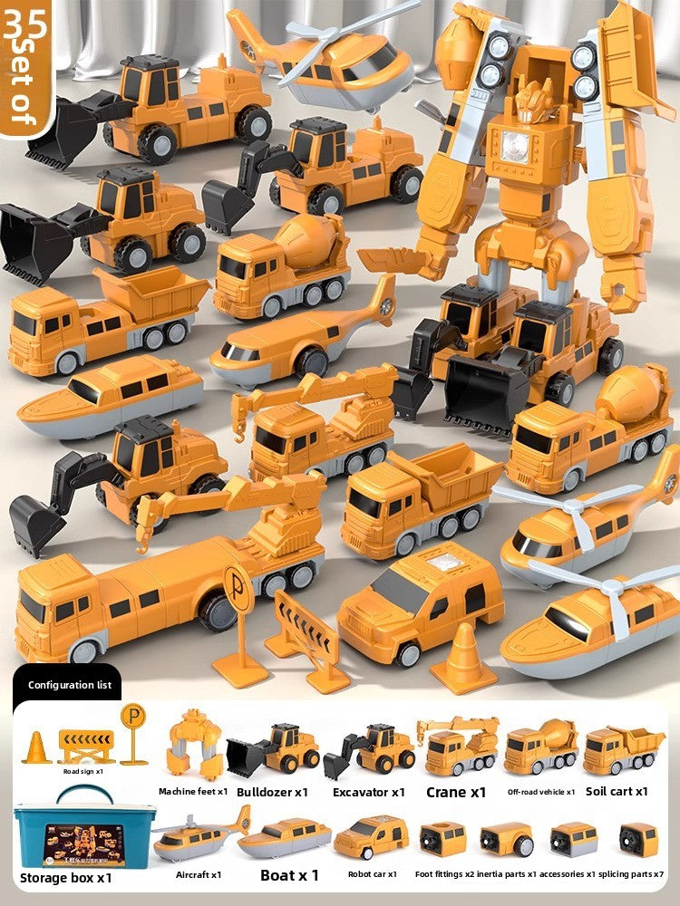children's magnetic assembling deformation robot