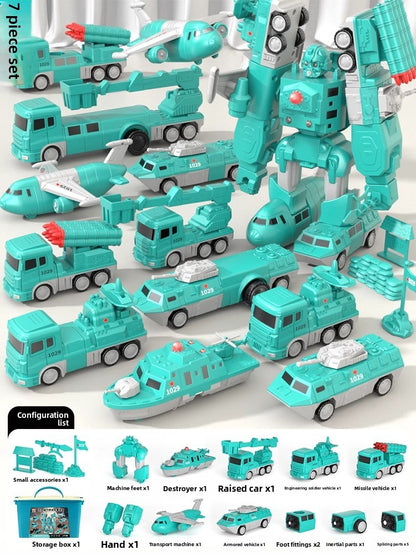 children's magnetic assembling deformation robot