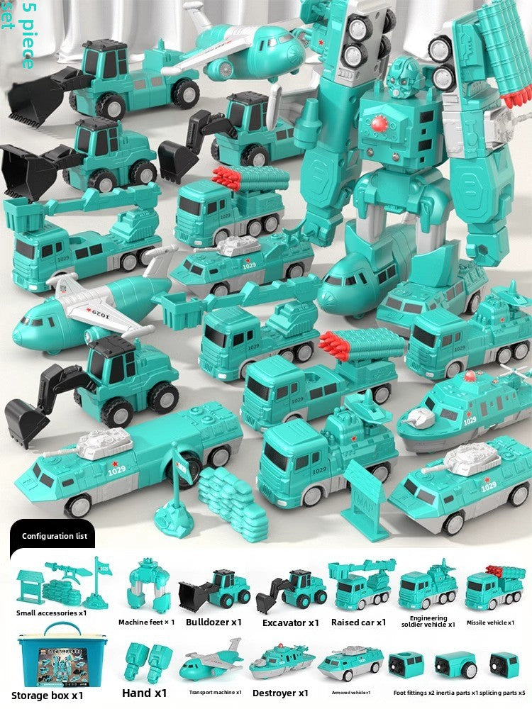 children's magnetic assembling deformation robot