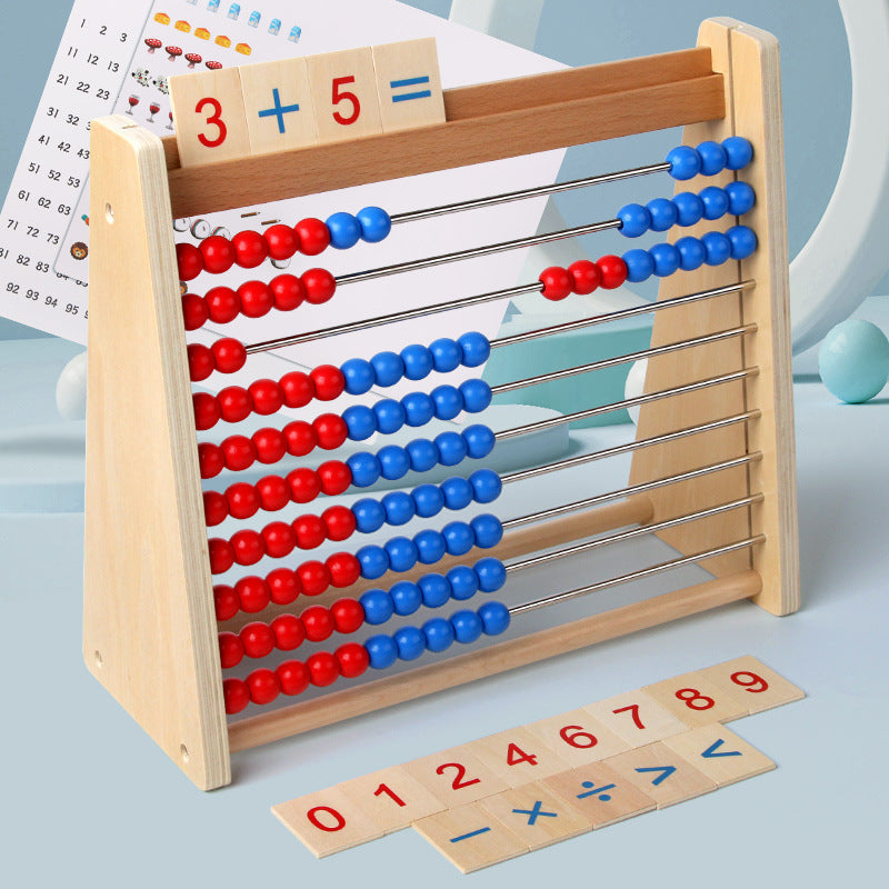 Children's Montessori Mathematics Teaching Aids Wooden Abacus Stand