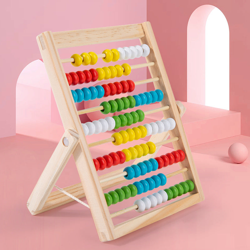 Children's Montessori Mathematics Teaching Aids Wooden Abacus Stand
