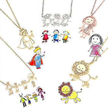 Children's painting necklace keychain accessory