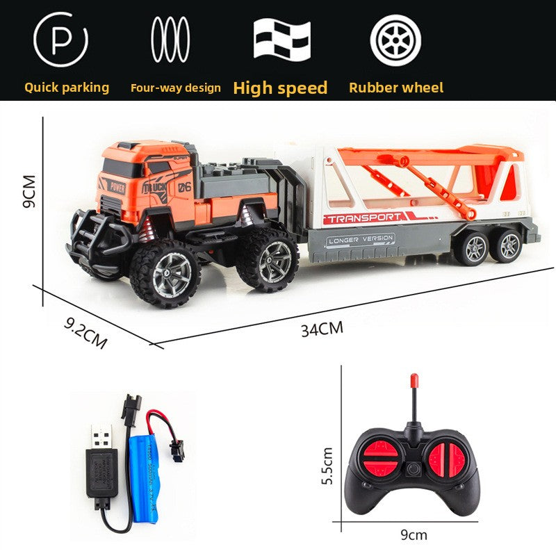 Children's remote control semi-trailer toy car