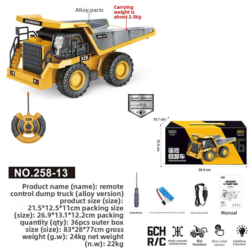 Children's remote-controlled 11-channel excavator