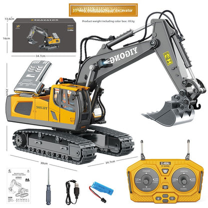 Children's remote-controlled 11-channel excavator