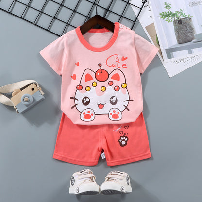 Children's Short Sleeve Cotton Two-Piece