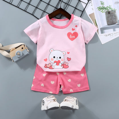 Children's Short Sleeve Cotton Two-Piece