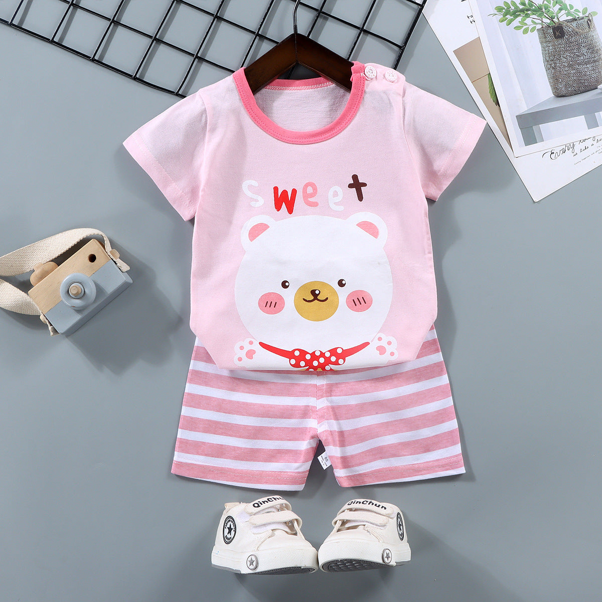 Children's Short Sleeve Cotton Two-Piece