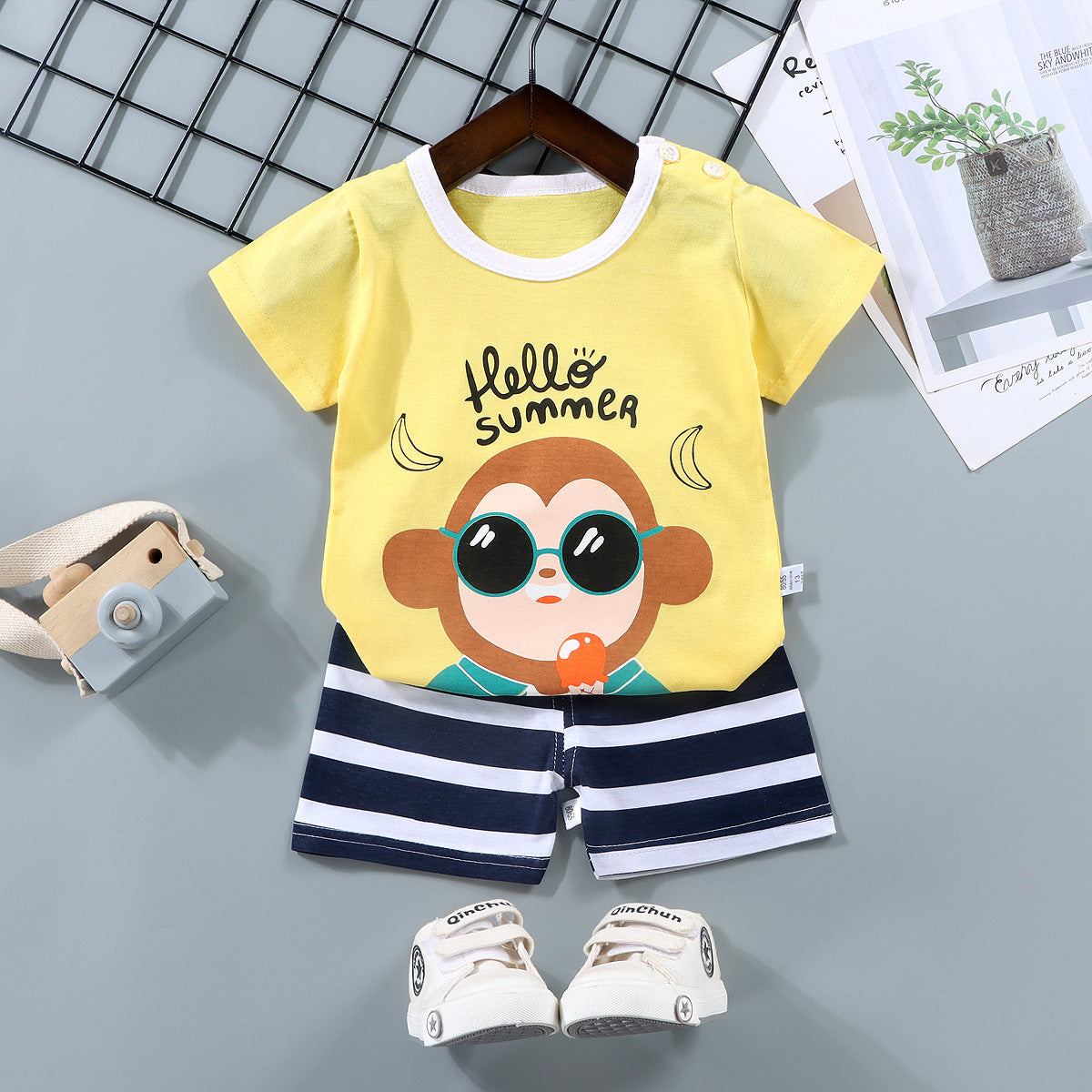 Children's Short Sleeve Cotton Two-Piece