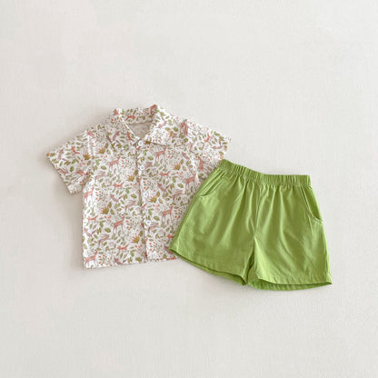 Children's suit floral shirt