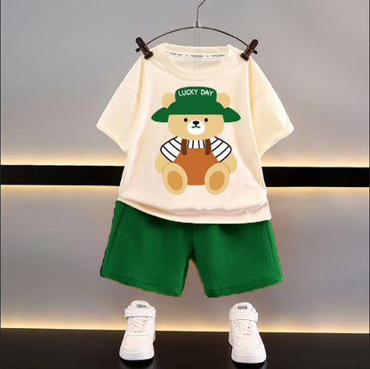Children's Summer Casual Short Sleeve Outfit Set